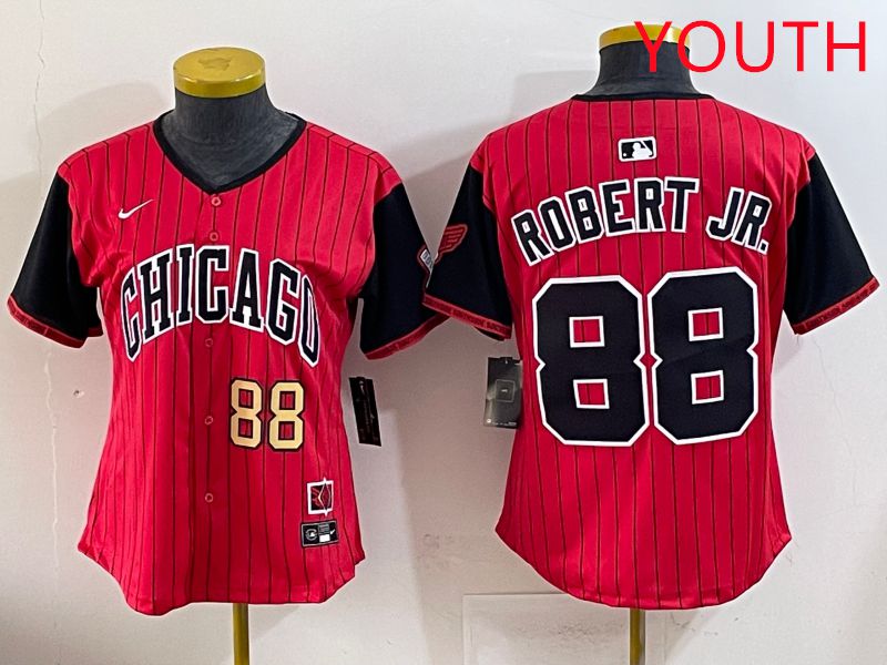 Youth 2025 Chicago White Sox #88 Robert jr Red Joint Name Nike MLB Jersey style 18